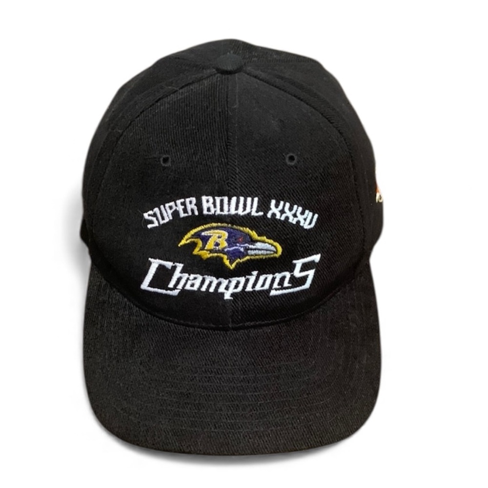 Baltimore Ravens Super Bowl XXXV Champions Hat – Black – Adjustable – 2001
